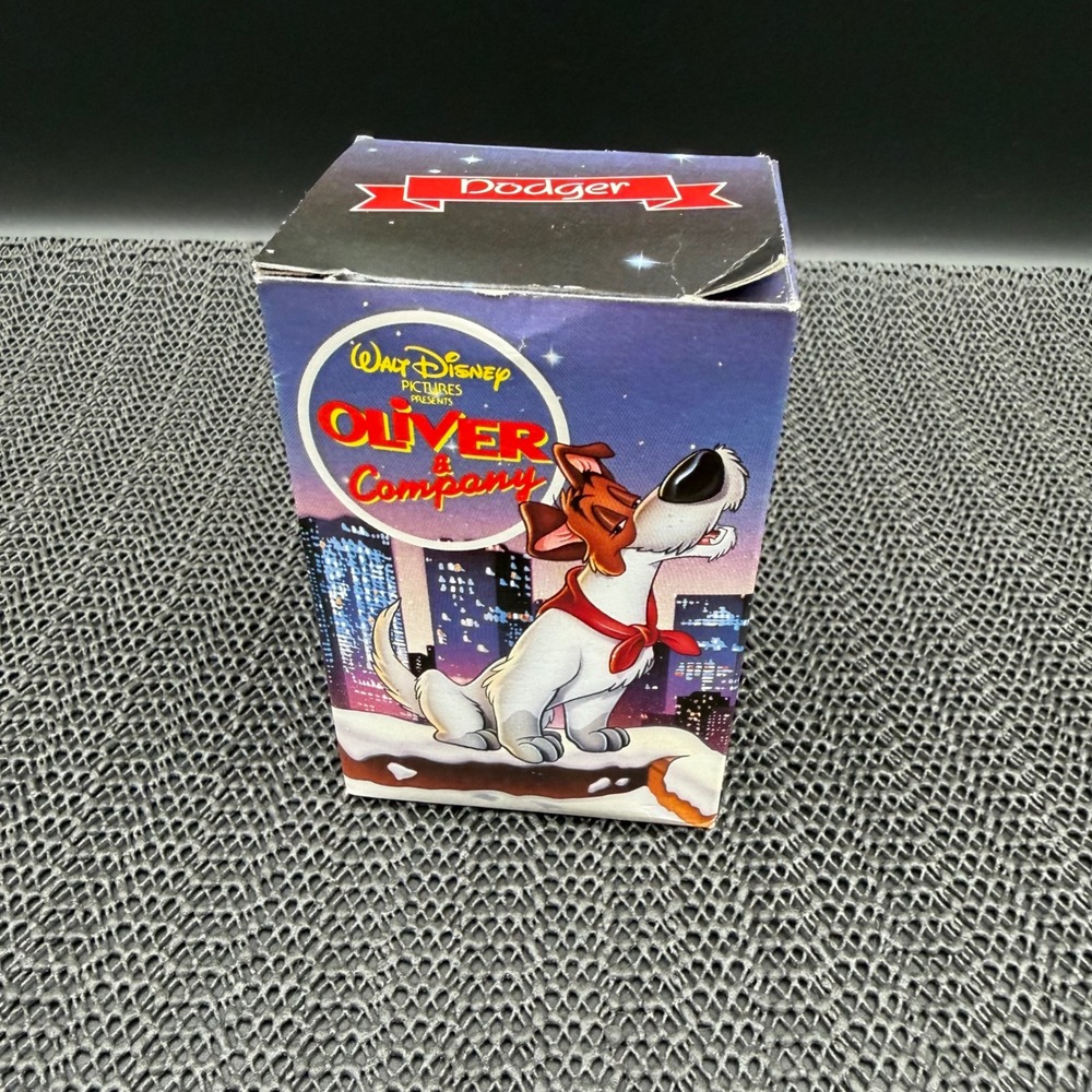 Vintage 1988 Disney Oliver & Company Dodger Plush Musical Ornament McDonalds Box